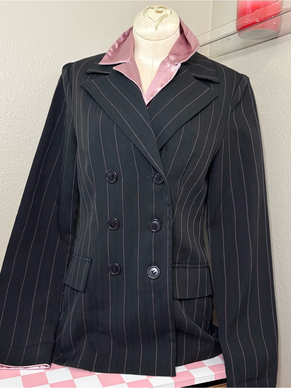 Suits Us pink stripped professional office siren blazer jacket preppy y2k 6